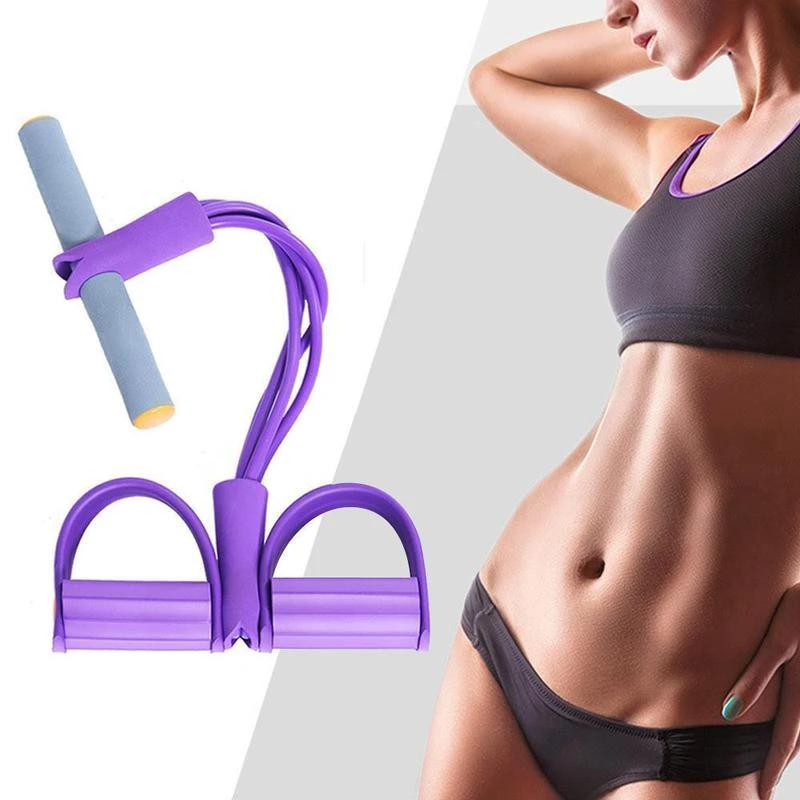 Fitness Equipment Pedal Resistance Band 4 Elastic Pull Rope
