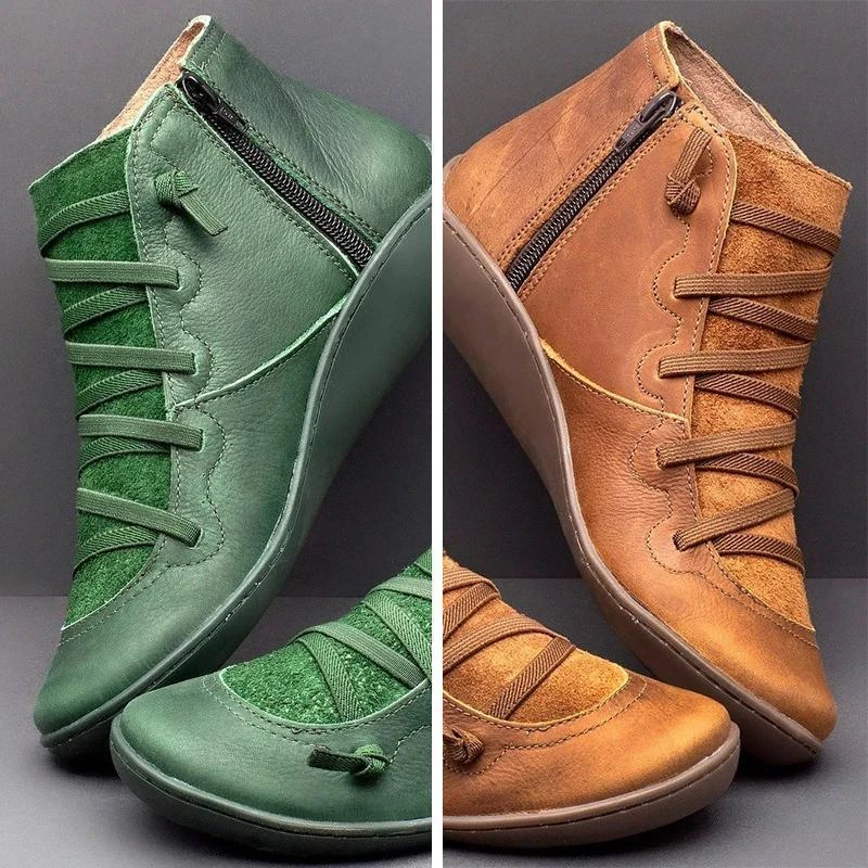Women's Monochrome Flat Heel Boots